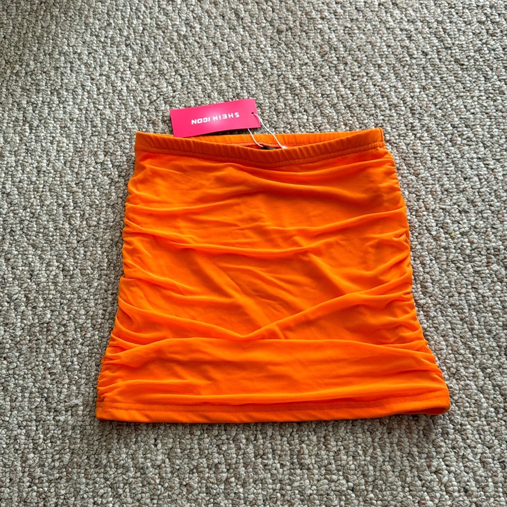 Neon Orange Mini Skirt